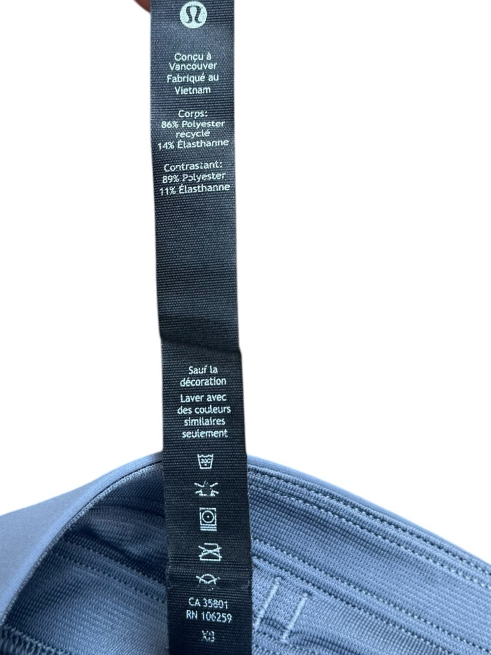 Men’s Large Lululemon Light Blue Marble Drawstring Athletic Shorts 9.5” inseam - Picture 4 of 4
